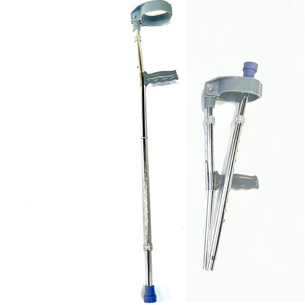 Foldable Forearm Crutch Adjustable Support Walking Cane with Ergonomic Cuff, Lightweight Design for Mobility Assistance
