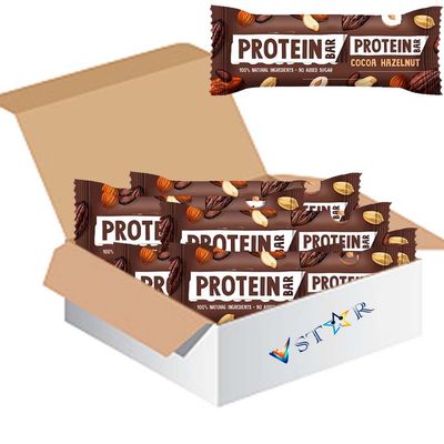 Protein Bars Fruit & Nut Variety Pack Cocoa Hazelnut & Blueberry Muffin, Healthy Snack Bar, Natural Ingredients, High Fibre Energy Bar -ndk (18 x Bar, Protein Cocoa Hazelnut Fruit & Nut Bar 45g)