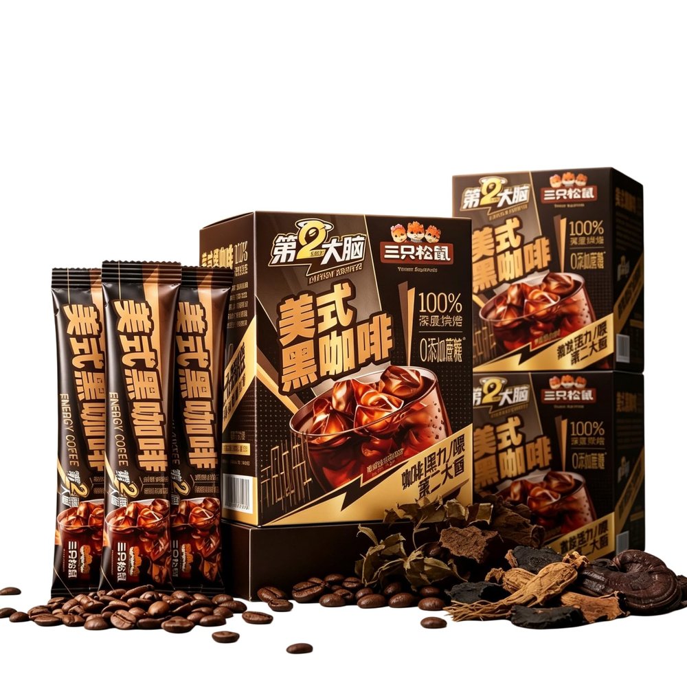 MAFUSE Instant Black Coffee Sticks Energizing & Sugar-Free. Ideal for Mornings, The Office, Travel, Home, Camping, and Work. 1 Box / 50 Sticks.
