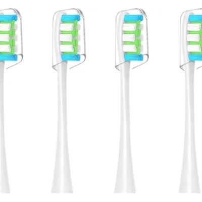 4 Pcs/Pack Electric Toothbrush Rreplacement Heads,Compatible for Oclean All Models X Pro Elite, X, X Pro,Flow,F1,Air 2.with Hygienic Caps(4 Pcs White)