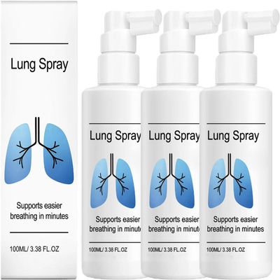 Aurevix Lung Spray,100ml Herbal Spray Cleansing Lung,LungCare Support,Natural Ingredients for Women Men (3Pcs)