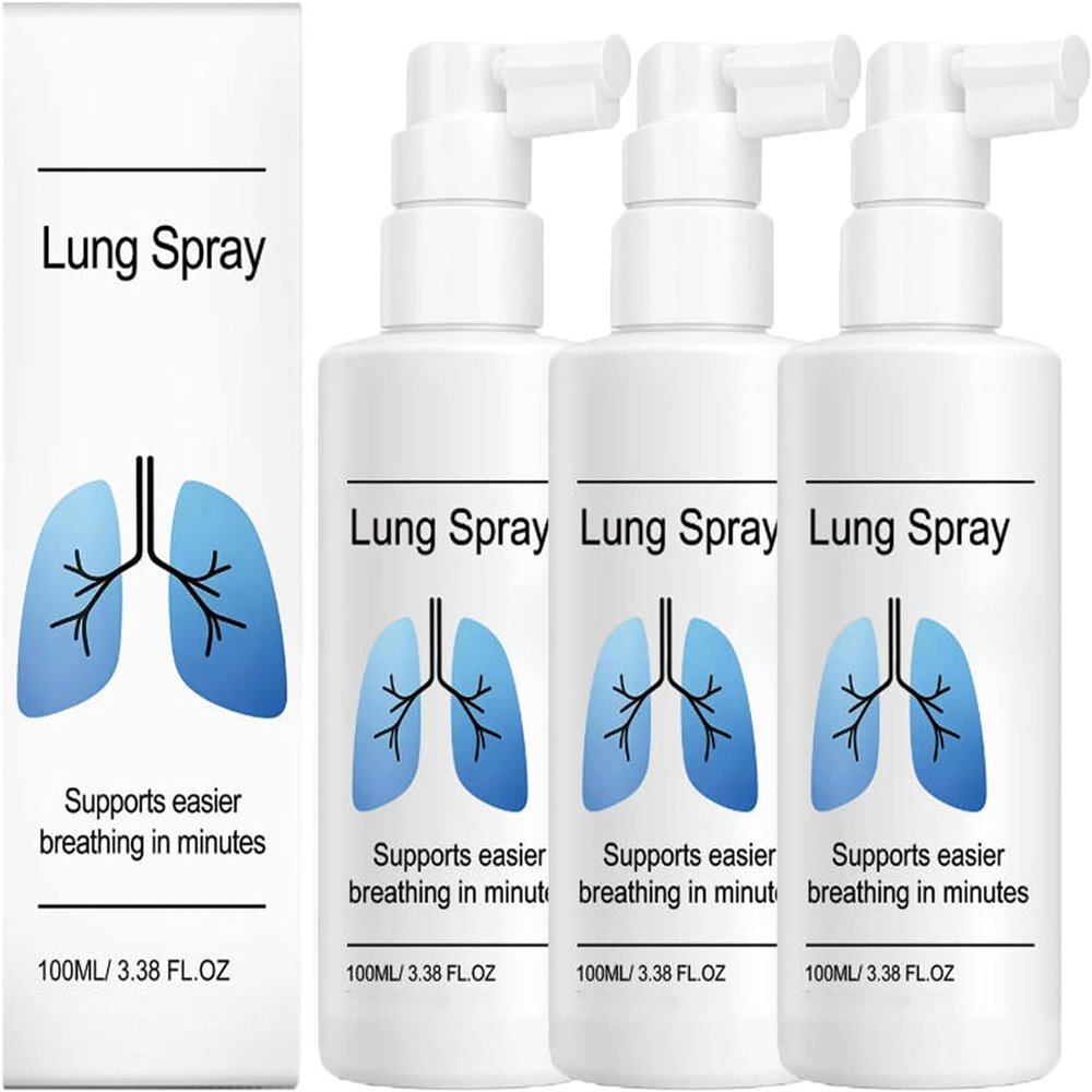 Aurevix Lung Spray,100ml Herbal Spray Cleansing Lung,LungCare Support,Natural Ingredients for Women Men (3Pcs)