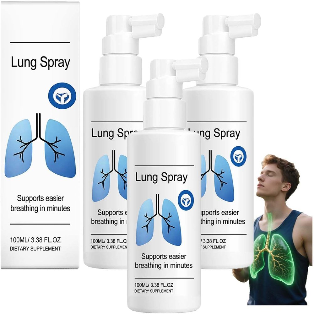 Aurevix Lung Spray, Herbal Spray Cleansing Lung, Difficulty Coughing up Phlegm, Shortness of Breath, Excessivemucus & Bronchitis, Lung Care Support for Women and Men (3pcs)