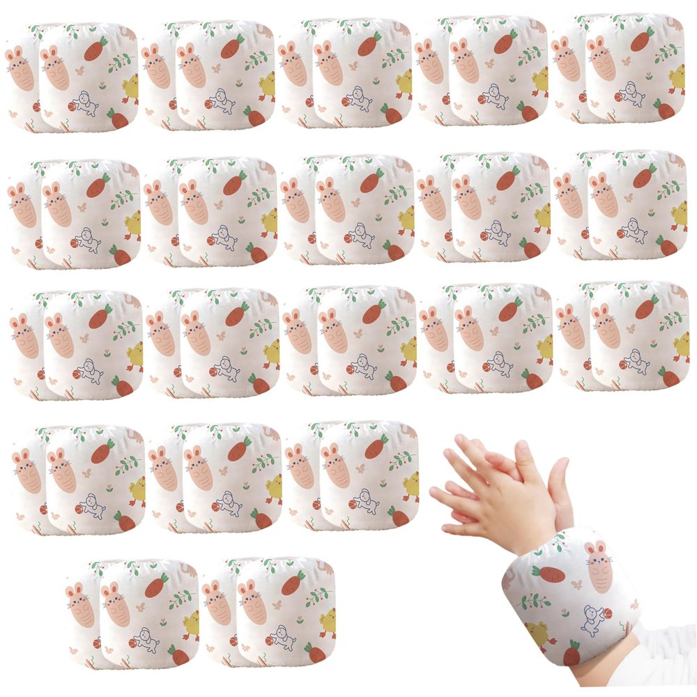 20 Pairs Oversleeves for Baby, Disposable Waterproof Oilproof Kids Arm Sleeves, Breathable Cartoon Pattern Arm Sleeves with Elastic, Baby Essentials Kids