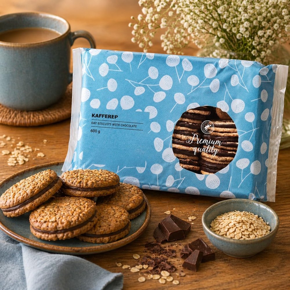Fakhri Oat Biscuits with Chocolate 600g Rainforest Alliance Certified Snack for Daily Use