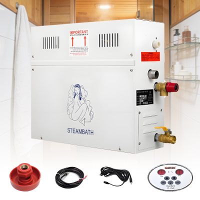 Automatic Drain Steam Shower Generator Stainless Steel Tank, Digital Temp Control 77131, Built-in Safety Protections for Small Bathroom or Closet Installation 4.5kw-110v