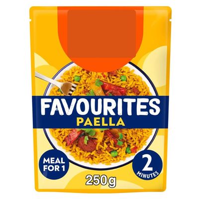Chorizo and Vegetables Paella, Ready Meal, 250g, 398 kcal, No Artificial Colours or Preservatives, Microwave in 2 Minutes