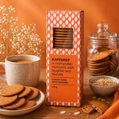 Fakhri Ginger Thins with Almonds 170g Crispy Biscuits Ideal for Tea Time Snacks Use