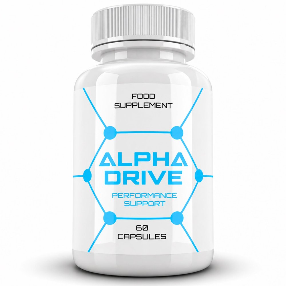 Alpha Drive Performance Support Food Supplement 60 Capsules (1 Month Supply) Daily Routine Formula Made in UK