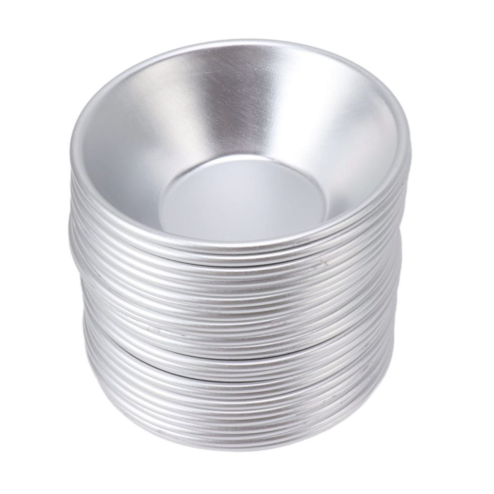 Aramox Aluminum Egg Tart, Food Grade Tartlet Tins for Even Baking and Easy Demolding, 25 Pcs, 7.2x4x2cm for Home Bakers