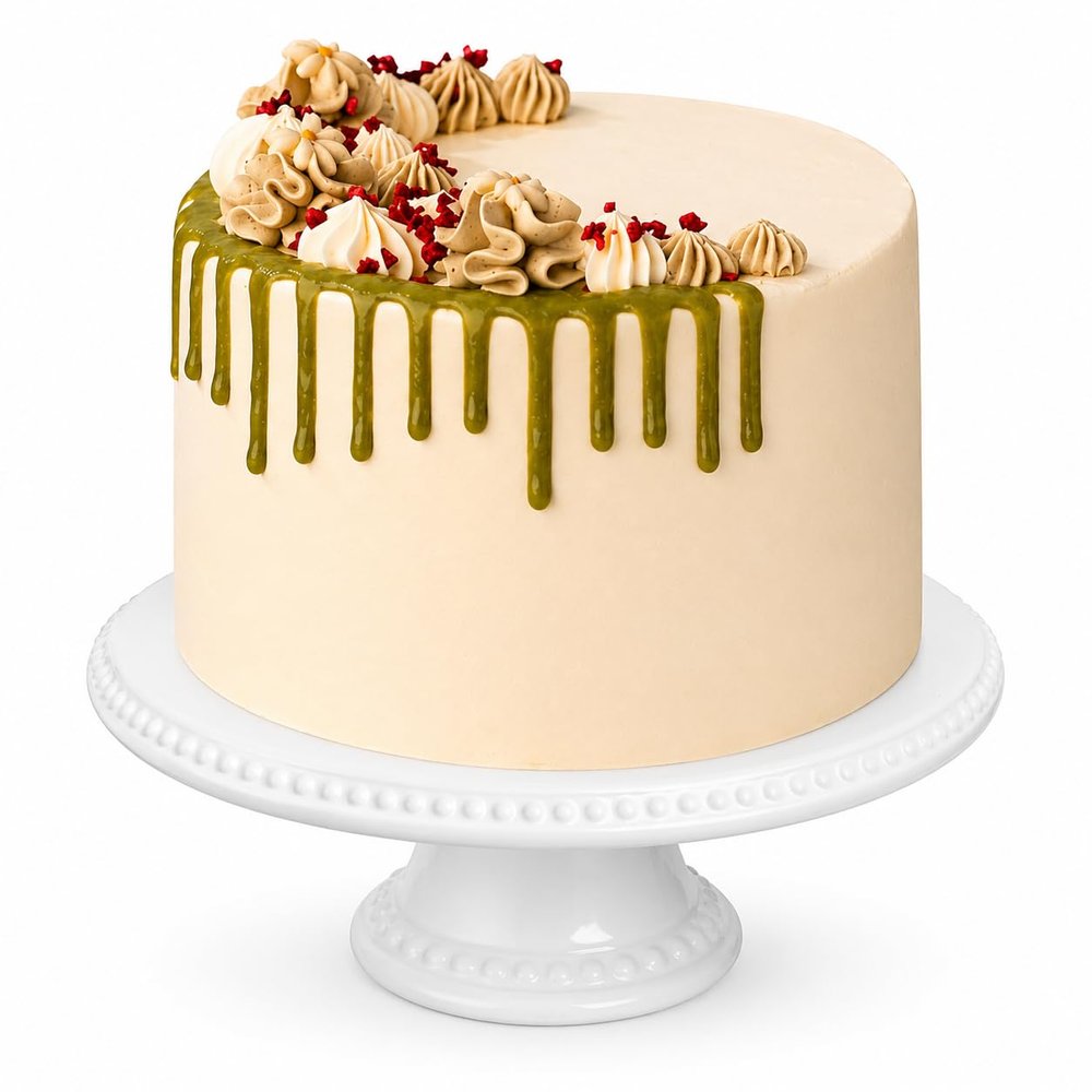 Patisserie Valerie Matcha & Raspberry Indulgence Cake, Vegetarian, Halal Friendly, 6 Inch, 10 Servings