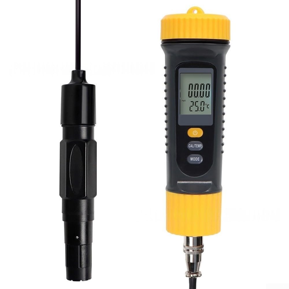 Zoegneer Intelligent Digital Dissolved Oxygen Meter for Water Quality Monitoring in Aquaculture and Sewage Treatment with Large LCD Display Portable Design 0 to 20 mg/L Range Blac