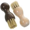 Angoily Shoe Brushes with Beech Wood Handles 2pcs for Polishing and Cleaning and Pig Hair Bristles Compact Size Suede and Leather Shoes for Outdoor and Indoor view 1