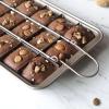 Glewi Non-Stick Brownie Pan with Dividers, Carbon Steel Baking Tray for 18 Squares, Rose Gold Cake for Mold for Oven Bread Pizza(Rose gold) view 2