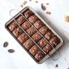 Glewi Non-Stick Brownie Pan with Dividers, Carbon Steel Baking Tray for 18 Squares, Rose Gold Cake for Mold for Oven Bread Pizza(Rose gold) view 4