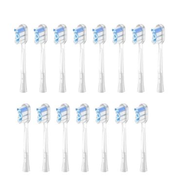 15pcs Brush Head Compatible for LaiFen LFTB01-P-A-S Sonic Electric Toothbrush Vacuum Packaging(Transparent-Blue)