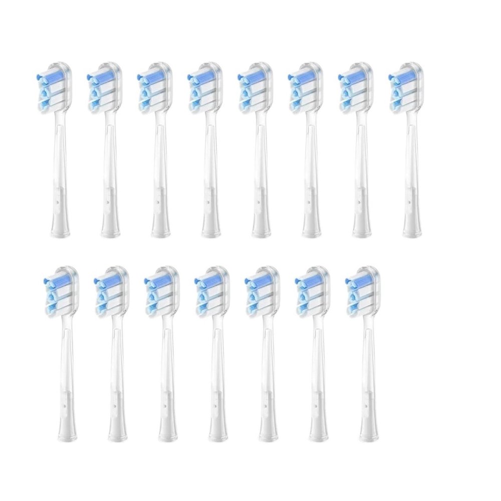 15pcs Brush Head Compatible for LaiFen LFTB01-P-A-S Sonic Electric Toothbrush Vacuum Packaging(Transparent-Blue)
