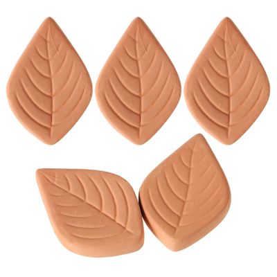 HOMOCONO 5pcs Terracotta Brown Sugar Saver Discs with Leaf Design, Reusable Moisture Absorbers for Kitchen Use, Compact and Portable Softener for Daily Brown Sugar Storage