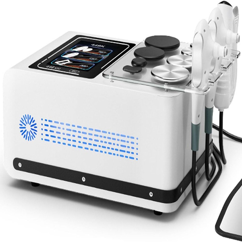 448KHz Portable Diathermy Therapy Machine, Touch Screen Skin Care Device With 3 Working Modes, White