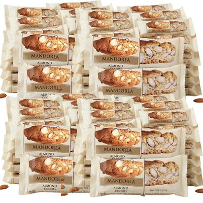 Italian Almond Cookies Mini Packs 8g Individually Wrapped, Bite Size Biscuit Snacks, Crunchy Almond Flavour Biscuits, Perfect for Tea, Coffee & Sharing - flc (100 x Cookies)