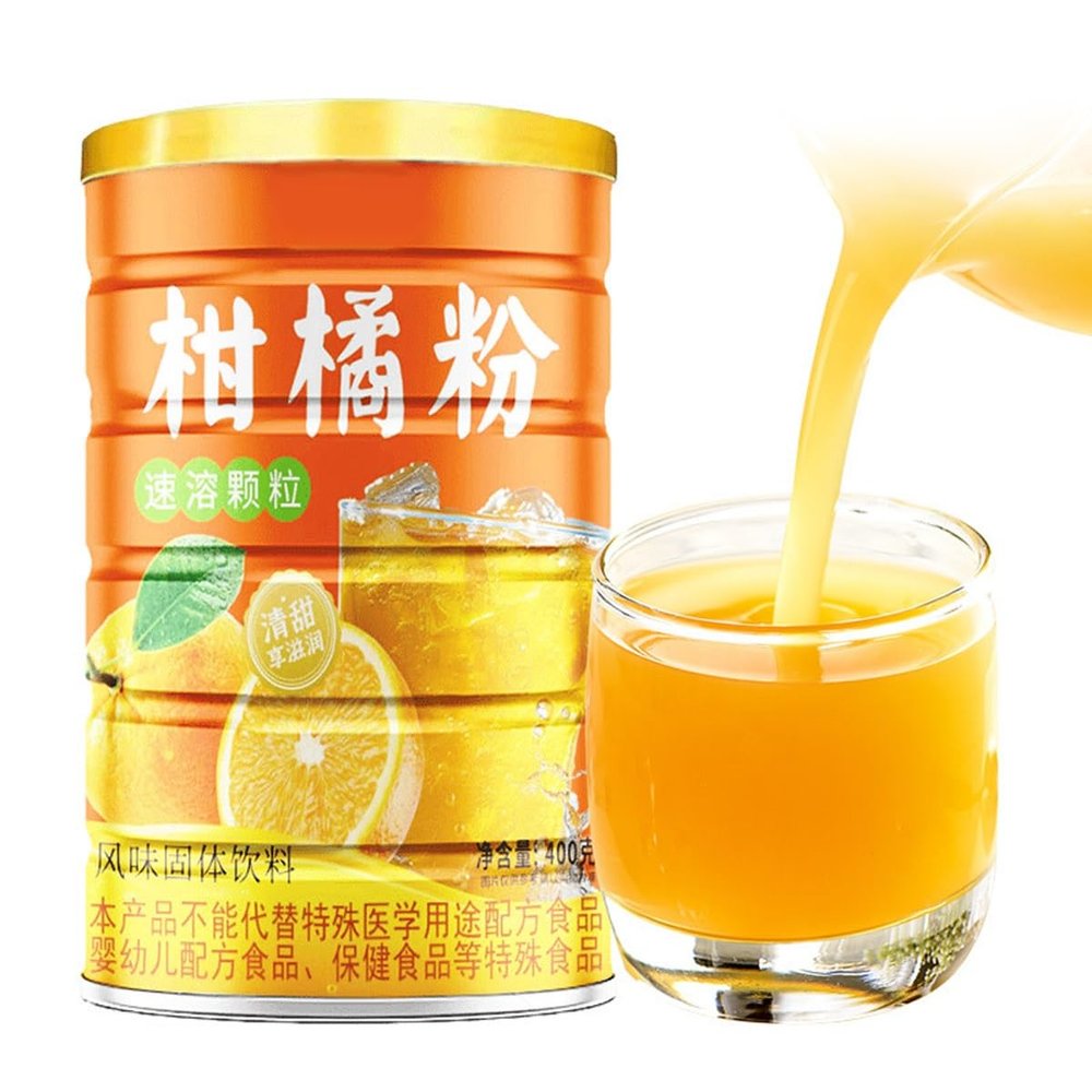 Citrus Powder, 400g, Tangy & Sweet Fruit Flavor, Instant Granule Mix, Hot & Cold Brew Compatible, Perfect For Camping, Parties & Family Gatherings
