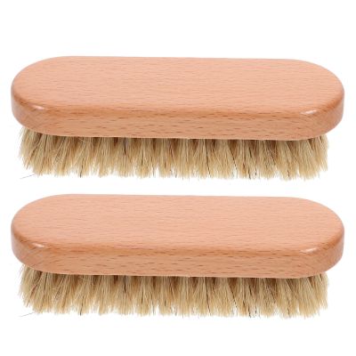 UPKOCH 2pcs Wood Handle Shoe Cleaning Brush with Soft Bristles for Efficient Polishing and Dirt Removal, for Boots, Sneakers, and Home Use