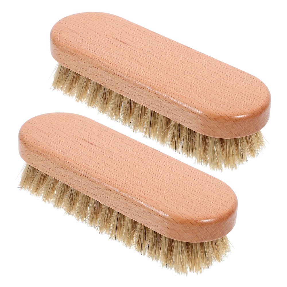 Healeved 2pcs Shoe Cleaning Brush Wooden Handle and Bristles for Efficient Polishing and Cleaning, Multi-purpose Shoe and Boot Cleaner Suitable for Home Use