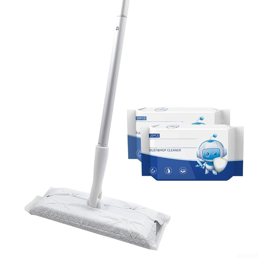 2 in 1 Sweeper Cleaning Starter Kit with Flat Mop for Hardwood Floor and for TILE Dust Removal Easy to Use and Maintain (B)