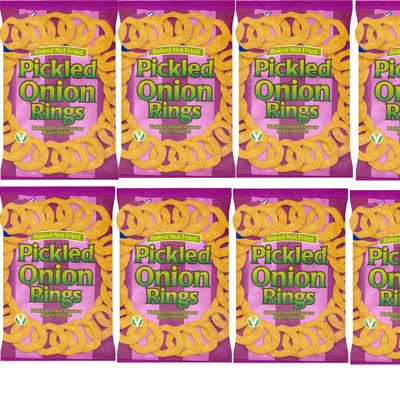 Onion Rings, Pickled Onion Rings Onion Flavoured Baked Chips Bags 150g - Tasty Baked Snacks - glc (9 x Bags, Pickled Onion Rings Bag)