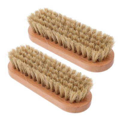 SWETRACE 2pcs Shoe Polish Brushes with Wooden Handles and Soft Bristles for Leather Care, Comfortable Design, Non-scratch Surface, for Home Shoe Cleaning and Maintenance