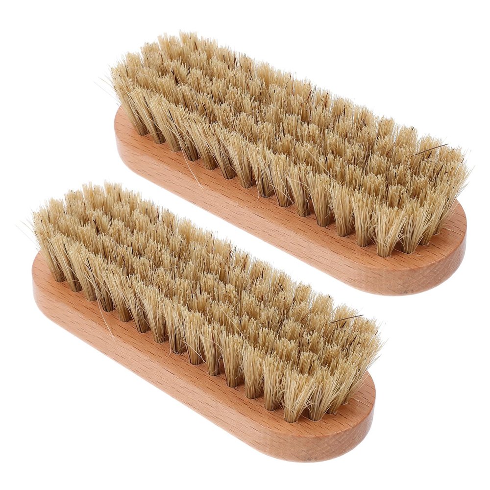 SWETRACE 2pcs Shoe Polish Brushes with Wooden Handles and Soft Bristles for Leather Care, Comfortable Design, Non-scratch Surface, for Home Shoe Cleaning and Maintenance