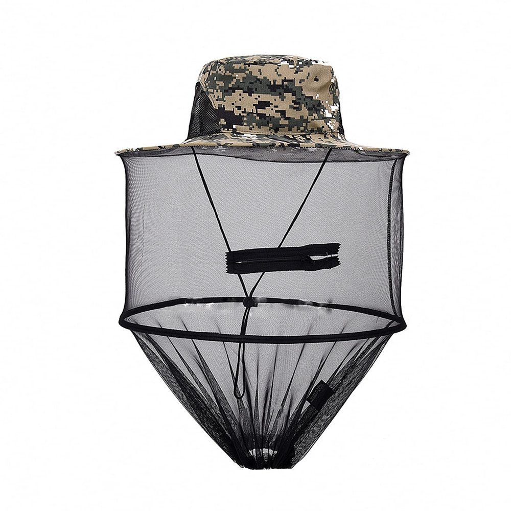 Midge Head Net Hat, Fishing Mesh Hat Camouflage(Style2)