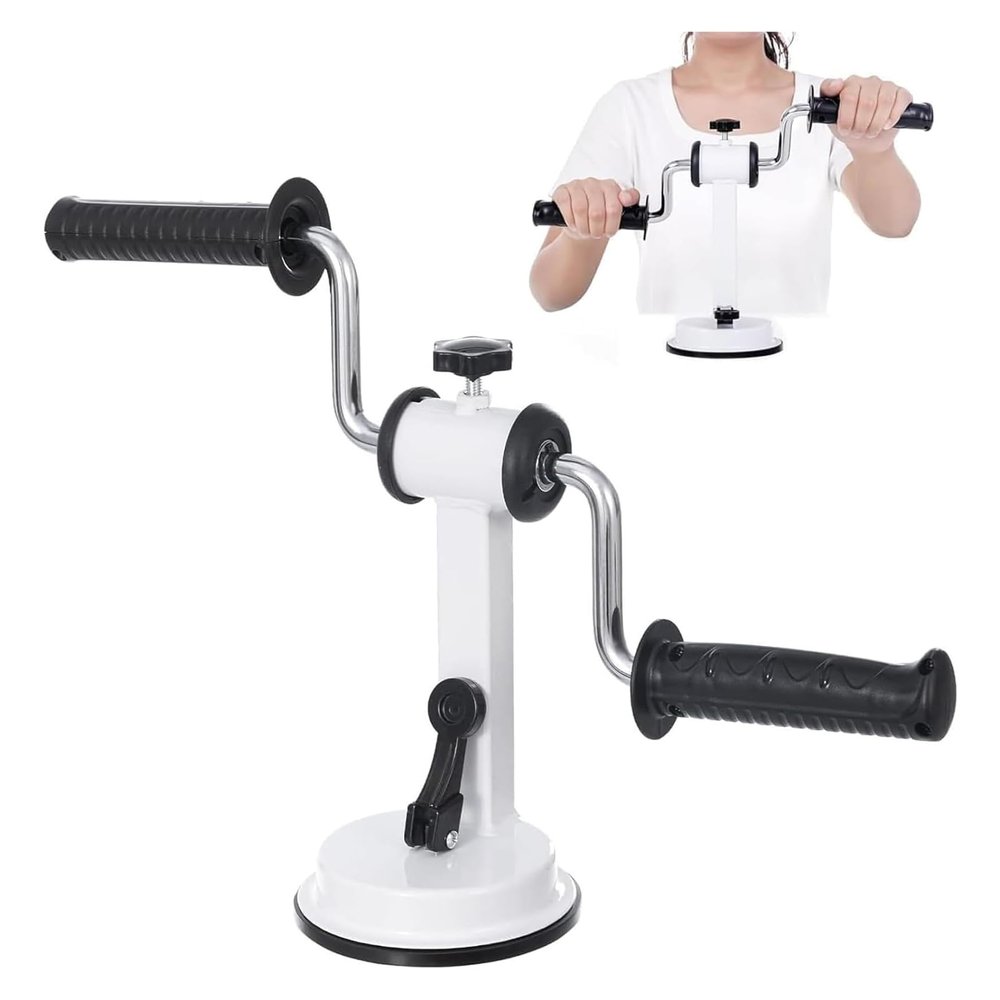 Arm Trainer for Joint Rehabilitation - Hand Cranked System with Strong Suction Cup & Adjustable Resistance for Upper Limb Muscle Training and Shoulder Relief