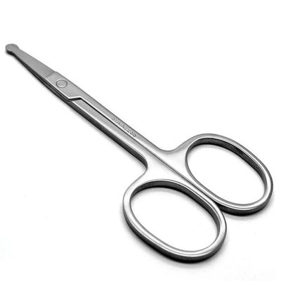 Professional Facial Hair Scissors Solid Stainless Steel Scissors Round Safety for Eyebrows Eyelashes Nose Hair Ear Mustache Trimming
