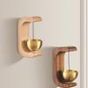 EasyByMall Handmade Pure Copper Door Wind Chime with Ring, Artisan Crafted for Entrance Decor and Refrigerator Magnet, Soothing Sound Home Ornament
