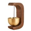 EasyByMall Handmade Pure Copper Door Wind Chime with Ring, Artisan Crafted for Entrance Decor and Refrigerator Magnet, Soothing Sound Home Ornament view 2
