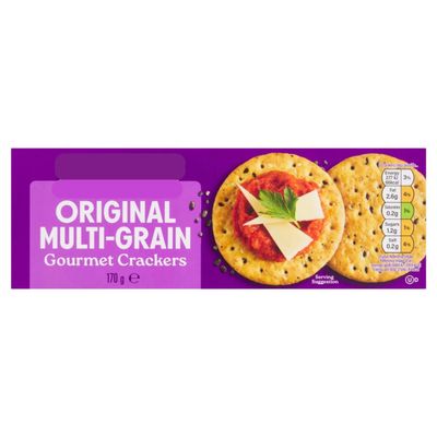 Original Multi-Grain Gourmet Crackers with Sesame and Poppy Seeds, Vegetarian, 170g