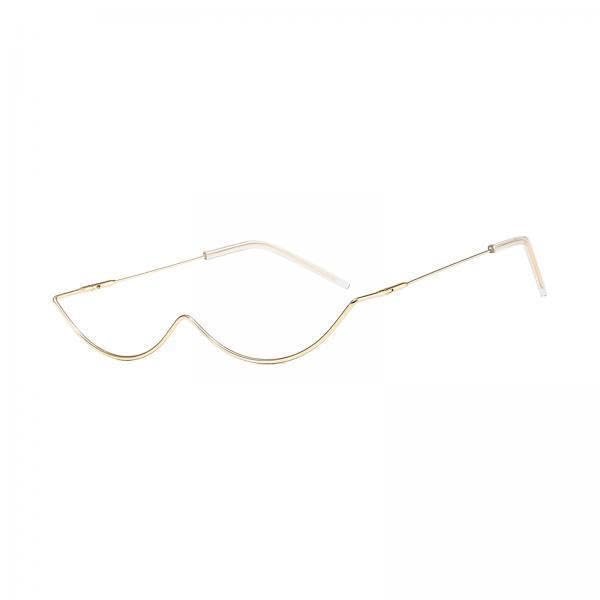 FreshCart Basics 4xHalf Frame Glasses Fake Glasses Without Lens Half Rim Metal Frame Unique Decoration Eyeglasses for Selfie Woman Ladies Travel Holiday