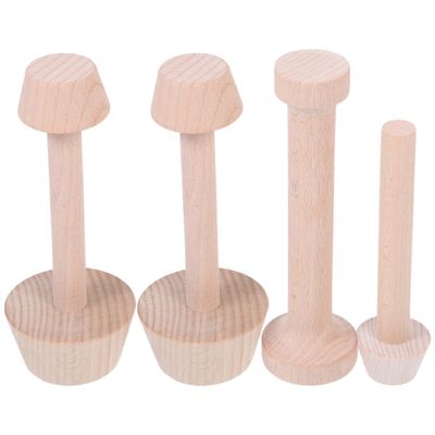 ibasenice 4Pcs Wooden Tart Mold Set Double-Sided Egg Tart Shaping Tool for Pastry Dough Muffins Cheesecakes Dessert Baking Kitchen