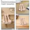 ibasenice 4Pcs Wooden Tart Mold Set Double-Sided Egg Tart Shaping Tool for Pastry Dough Muffins Cheesecakes Dessert Baking Kitchen view 3