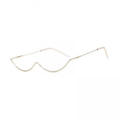 FreshCart Basics 3xHalf Frame Glasses Fake Glasses Without Lens Half Rim Metal Frame Unique Decoration Eyeglasses for Selfie Woman Ladies Travel Holiday