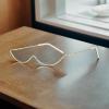 FreshCart Basics 3xHalf Frame Glasses Fake Glasses Without Lens Half Rim Metal Frame Unique Decoration Eyeglasses for Selfie Woman Ladies Travel Holiday view 3