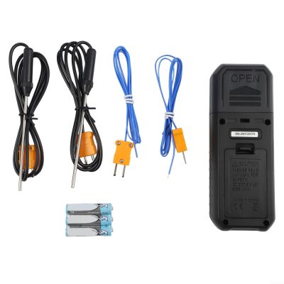 Dual Channel Digital Thermometer, K-Type Thermocouple Meter with Stainless Steel Probes, -328 to 2501F Wide Range Tester for Industrial Lab