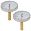 2pcs Bimetal Thermometer with Copper Sheath and Stainless Steel Housing for Boiler Buffer Tanks and Outdoor Wood Stove Applications 0-120C view 4