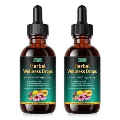 Lymph System Support Supplement, 6000mg Lymphatic Support Drops 21 in 1 Lymphoria Lymphatic Drainage Drops Herbal Liquid Supplement with Botanical Extracts for Lymph Clean (60ml (Pack of 2))