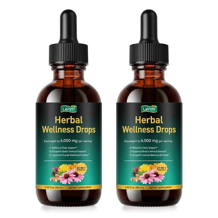 Lymph System Support Supplement, 6000mg Lymphatic Support Drops 21 in 1 Lymphoria Lymphatic Drainage Drops Herbal Liquid Supplement with Botanical Extracts for Lymph Clean (60ml (Pack of 2))