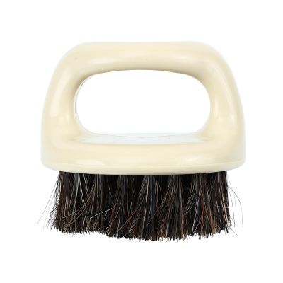 JOYOFREELY Portable Horsehair Clothes Brush with Supple Bristles for Effective Shoe Cleaning, Black Plastic Handle with Hanging Design for Laundry and Daily Use