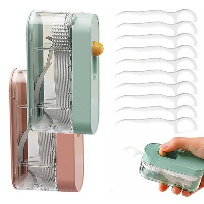 Automatic Portable Floss Dispenser,Travel Floss Container & Flosses Pick Holder,Portable Refillable Dental Flosses Pick Dispenser Storage Case,Automatic Floss-Picks Organizer for Purse,Pocket