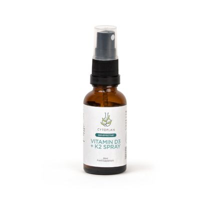 Cytoplan Vitamin D3 + K2 Spray Optimal Absorption British Developed Scientifically Formulated High Bioavailability 30ml