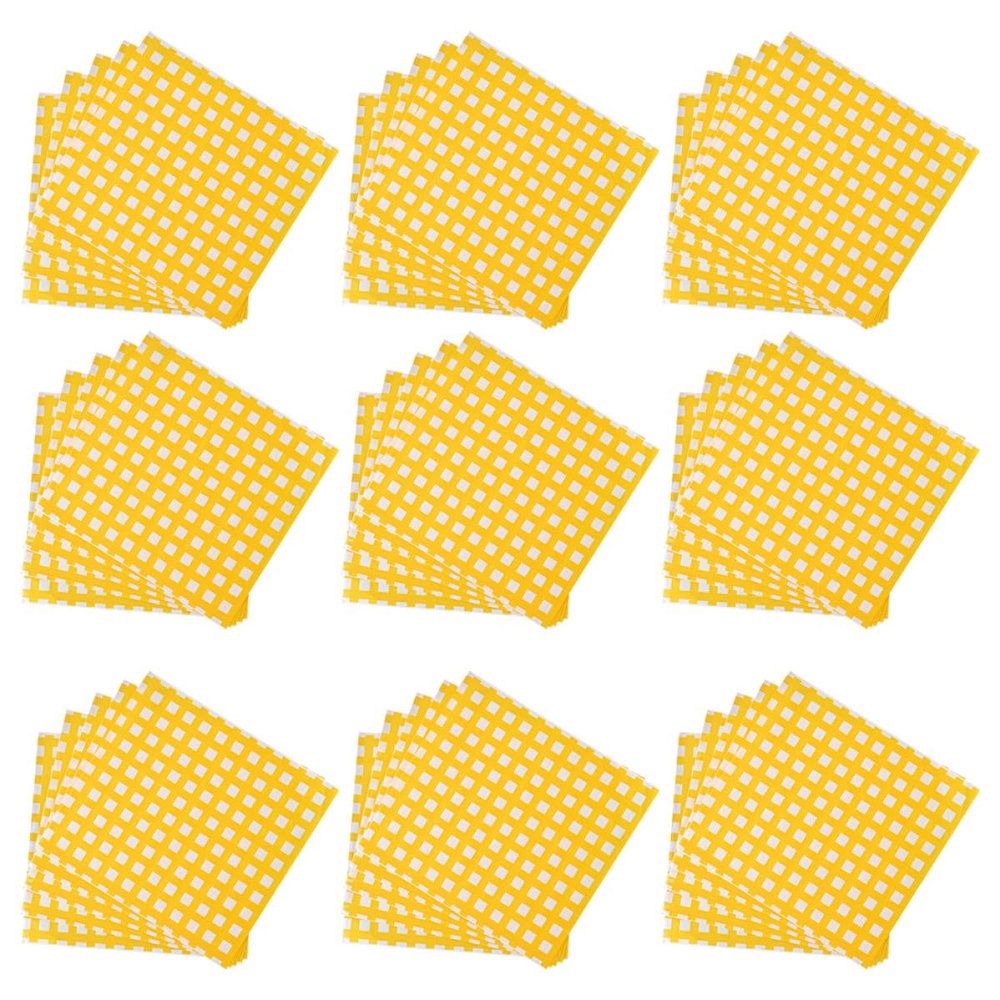 DOITOOL 100pcs Greaseproof Paper Oil Absorbing Paper Yellow Sandwich Wrappers with Oil-Proof and Grease-Proof Features for Restaurants and Cafes